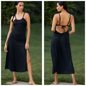 Celandine Ruched Open-Back Halter Midi Dress